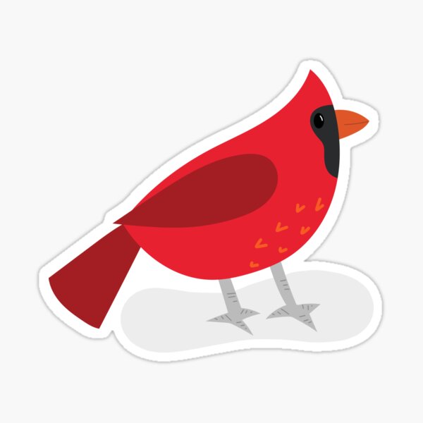 Cardinal - cute backyard bird Sticker