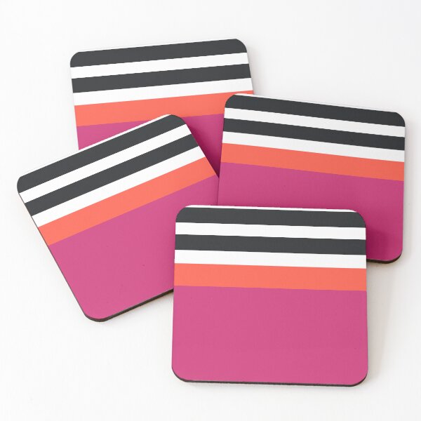 Item preview, Iconic Scandinavian Striped Pattern in Hot Pink, Orange, Black and White designed and sold by Deutschic.