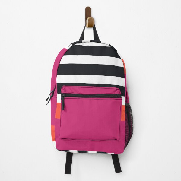 Item preview, Iconic Scandinavian Striped Pattern in Hot Pink, Orange, Black and White designed and sold by Deutschic.