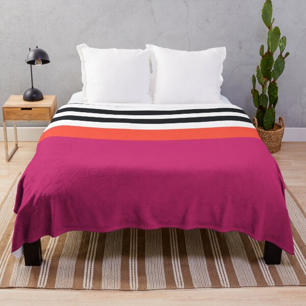Item preview, Iconic Scandinavian Striped Pattern in Hot Pink, Orange, Black and White designed and sold by Deutschic.