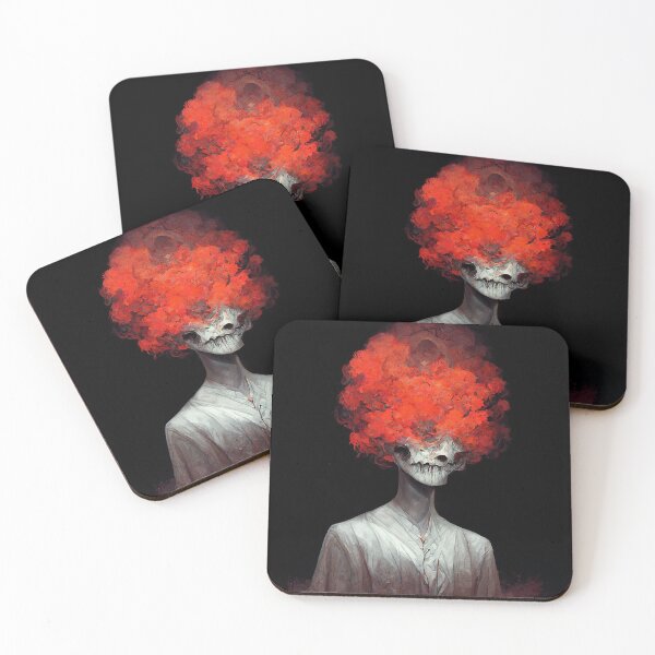 Item preview, Spooky Curly Red Hair Skeleton designed and sold by MakeitMelo.