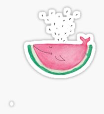 watercolor watermelon whale Sticker