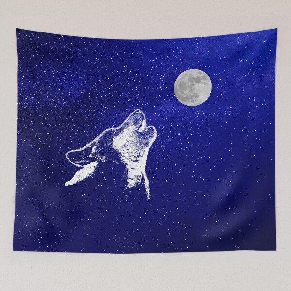 Item preview, A WOLF HOWLING AT THE MOON - WOLVES AND WILD DOGS  designed and sold by Danicus666.