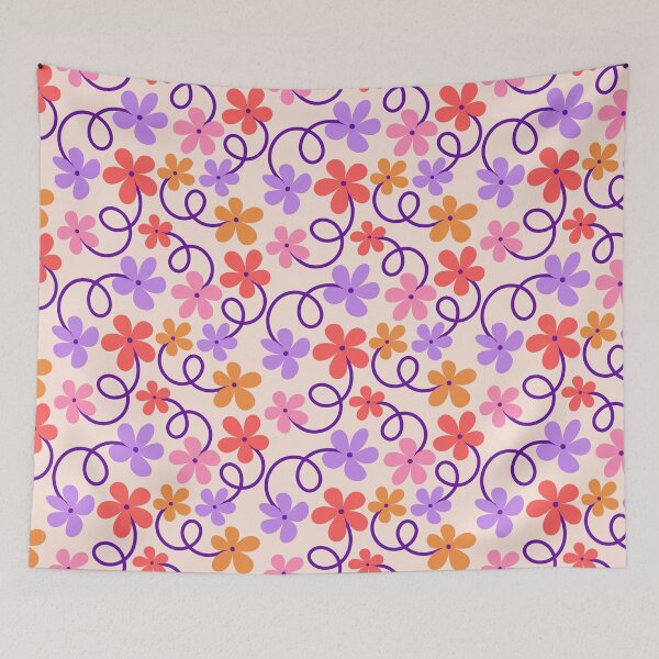 Item preview, Fun Loopy Floral Pattern designed and sold by EliveraDesigns.