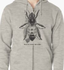Honey Bee - Vintage Scientific Illustration Zipped Hoodie