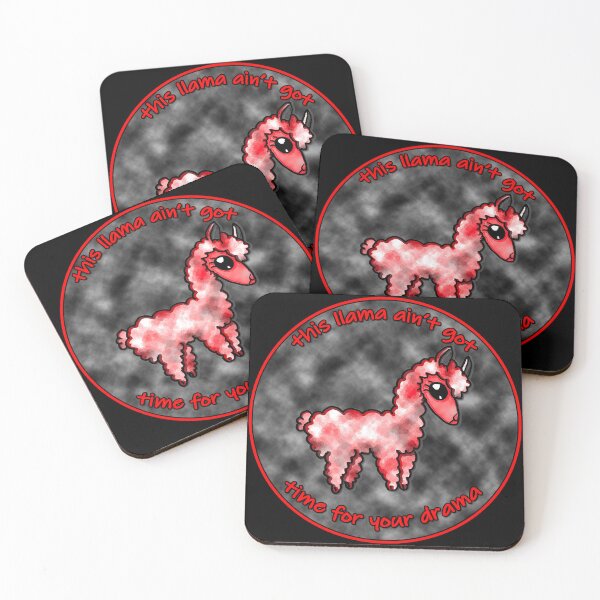 Item preview, Drama Llama Button Design - red/grey designed and sold by Craezart.