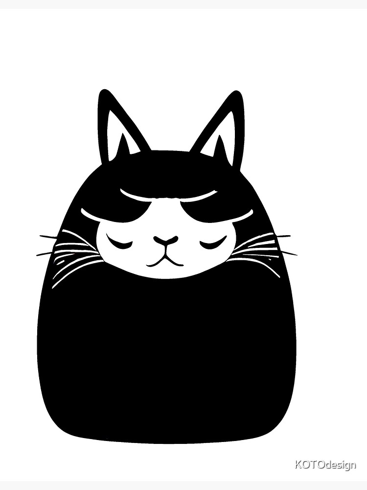 "Daruma black cat, Japanese symbol of good luck [4]" Poster for Sale by