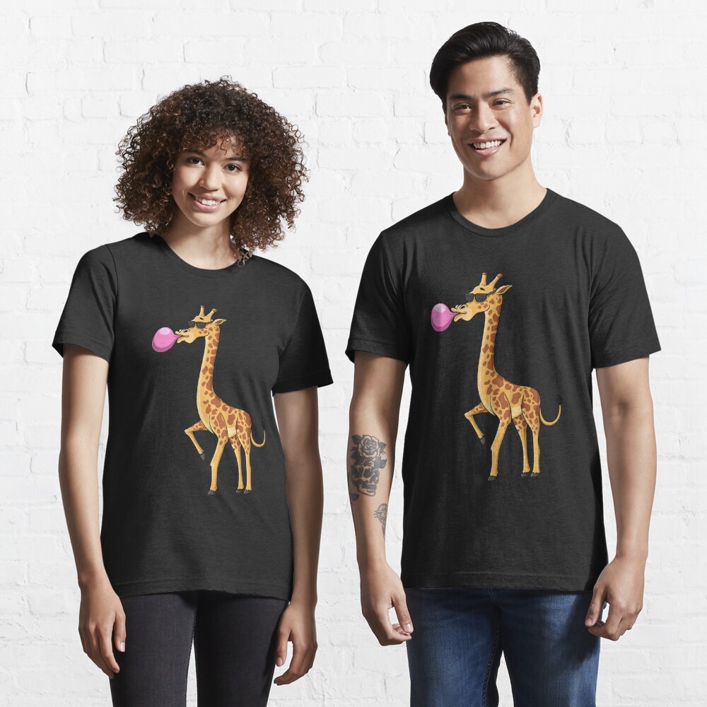 Funny Blowing Bubble Gum Giraffe Animal Lover Chewing Candy Shirt