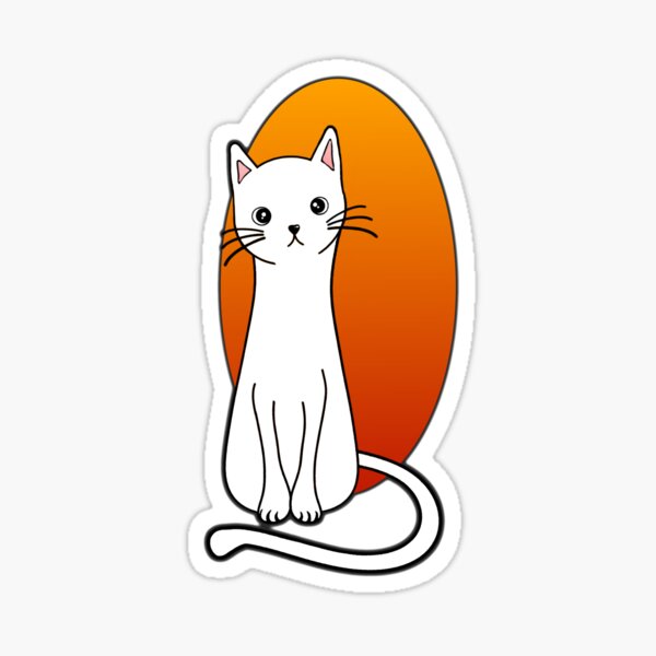 Cute White Kitty Cat Sticker For Sale By Alondra Redbubble 0758