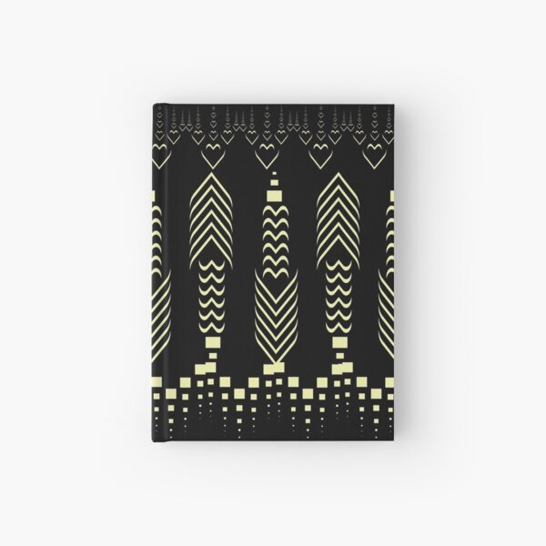 Line Pattern with Beautiful Black background Hardcover Journal