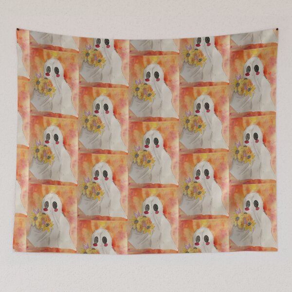Item preview, Ghost With Fall Flowers  designed and sold by Bre-Bug-242.