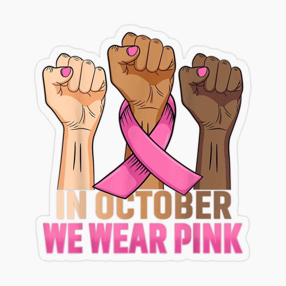 Hand Fist In October We Wear Pink Breast Cancer Awareness Month support  gifts Canvas Print / Canvas Art by Kevin Man - Fine Art America