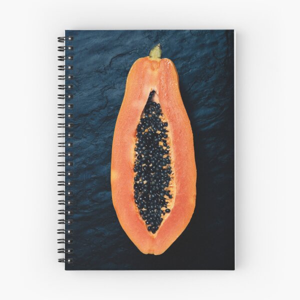 Item preview, Papaya cross-section on dark slate designed and sold by Johan Swanepoel.