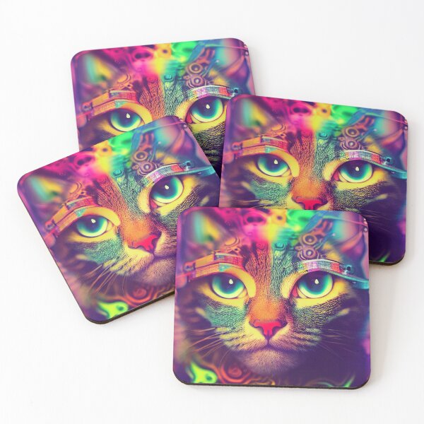 Item preview, Psychedelic cat designed and sold by KreaKat.