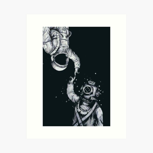 Astronaut and Diver - Last Frontiers Art Print
