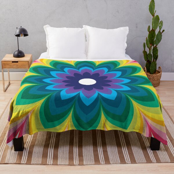 Item preview, Retro Rainbow Flowers No.3 Multi-Colors designed and sold by QuestingPixel.