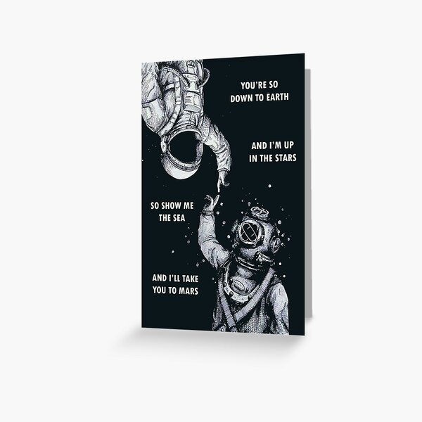 Astronaut and Diver - I'm Up in The Stars Greeting Card