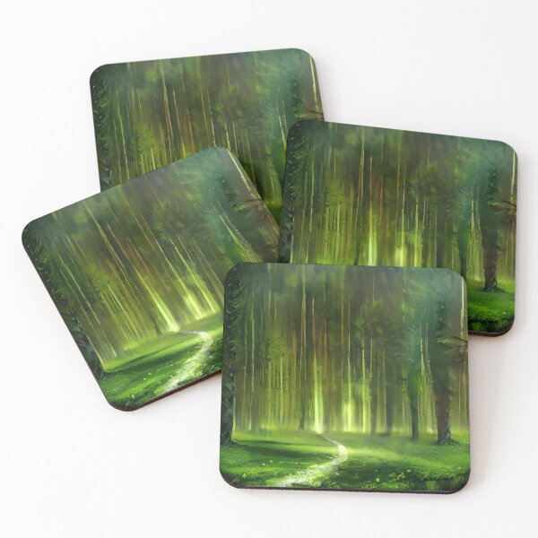 Item preview, green woods forest tree, nature painting #16 designed and sold by supeart.