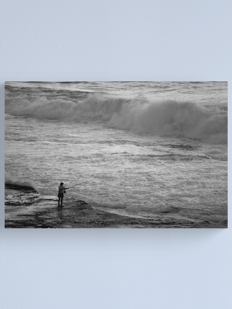 Thumbnail 1 of 3, Canvas Print, Rock Fisherman designed and sold by theoddshot.