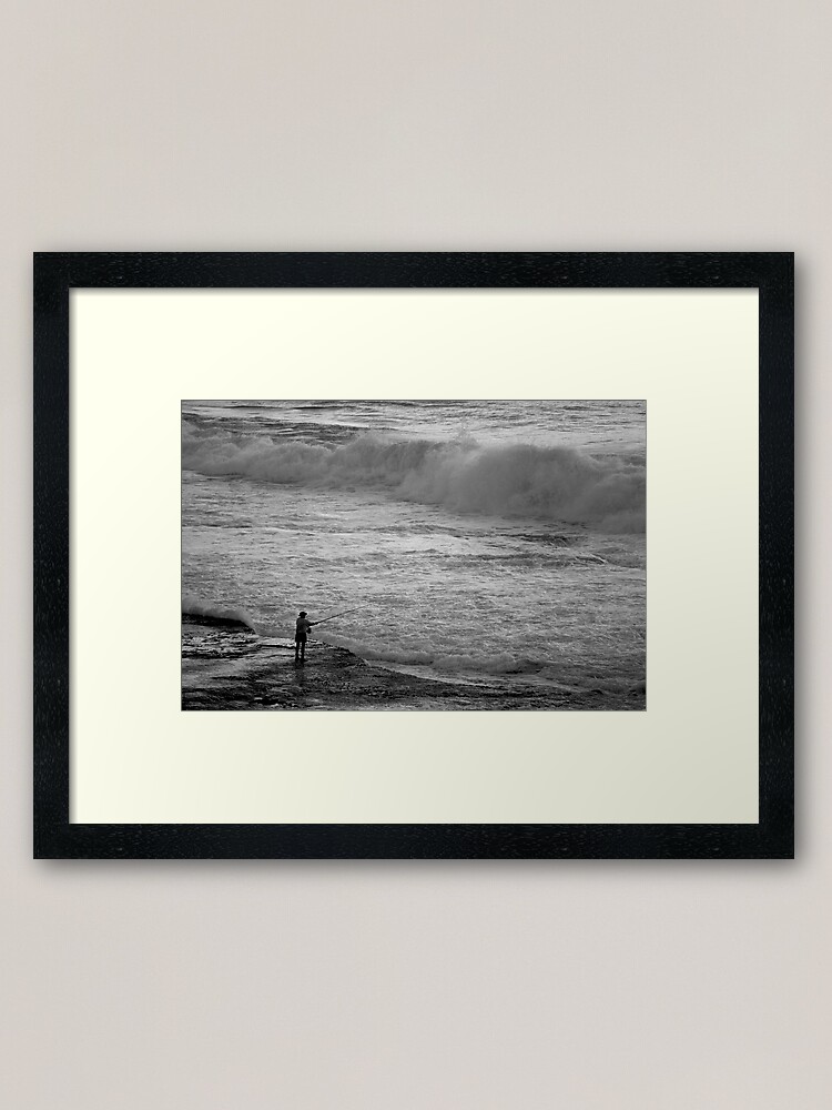Thumbnail 1 of 7, Framed Art Print, Rock Fisherman designed and sold by theoddshot.