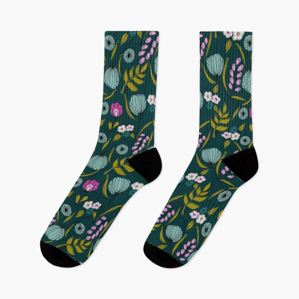Item preview, Doodle Dot Floral, Dark Teal designed and sold by Jaima-OLoughlin.