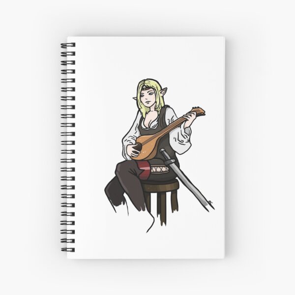 D&D Style Elf - Lute Spiral Notebook