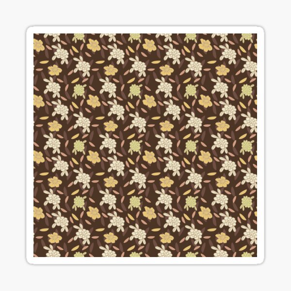 Doodle Posies in a Retro Vintage 70's look perfect for fall Sticker