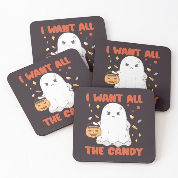 Item preview, I Want All The Candy - Angry Cute Ghost Holding An Empty Pumpkin Candy Basket designed and sold by ttttee.