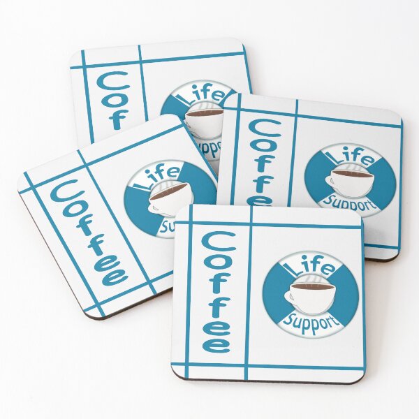 Item preview, Coffee = Life Support (Blue Grid Marks) designed and sold by LILBlueFish.