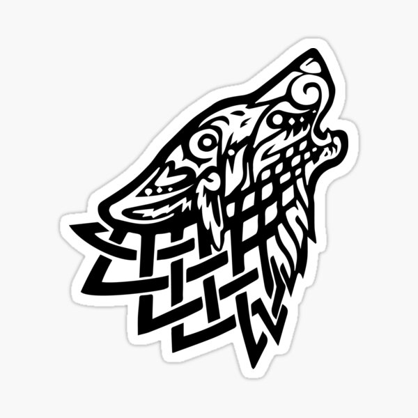 Celtic Wolf - Black Sticker