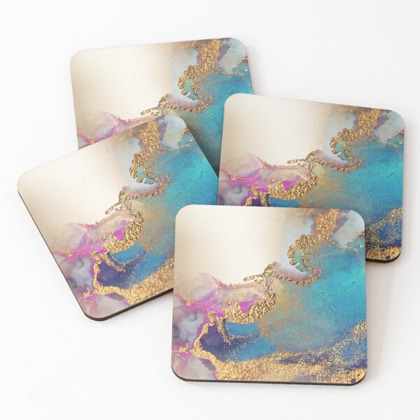 Item preview, Abstract Watercolor with Gold, Blue, Magenta, and Cream designed and sold by LDTreasures.