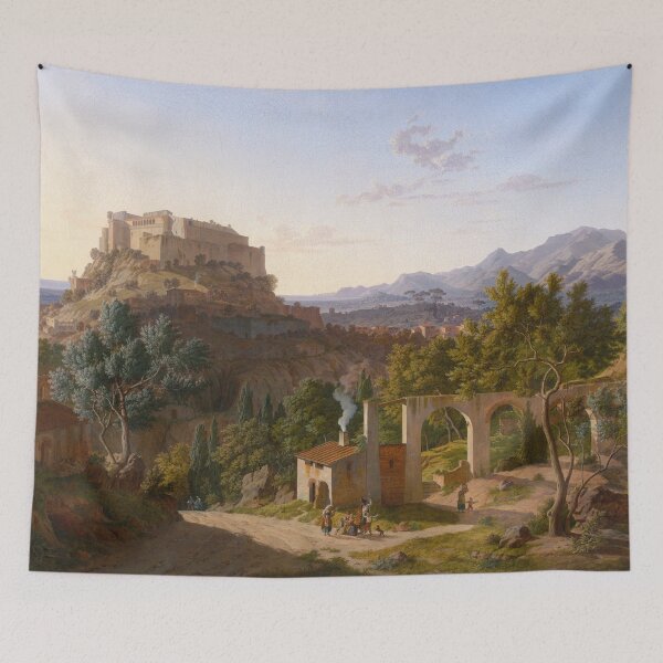 Item preview, Leo von Klenze  Landscape with the Castle of Massa di Carrara designed and sold by OldTimeArt.