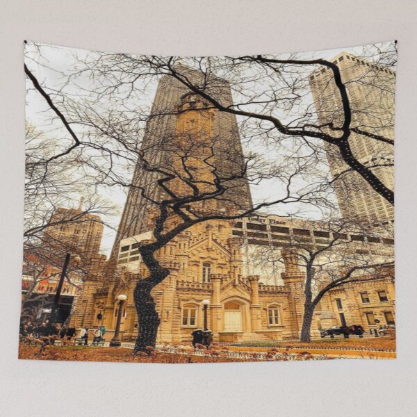 Item preview, Old Water Tower In Downtown Chicago designed and sold by lets-travel.