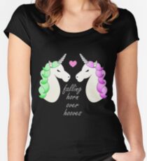 Horn over Hooves (in Love)- Unicorns Women's Fitted Scoop T-Shirt