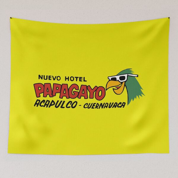 Item preview, Nuevo Hotel Papagayo Acapulco Mexico - Vintage Travel Sticker - Vintage Luggage Label Parrot Hotel Mexico designed and sold by chrisrivait.