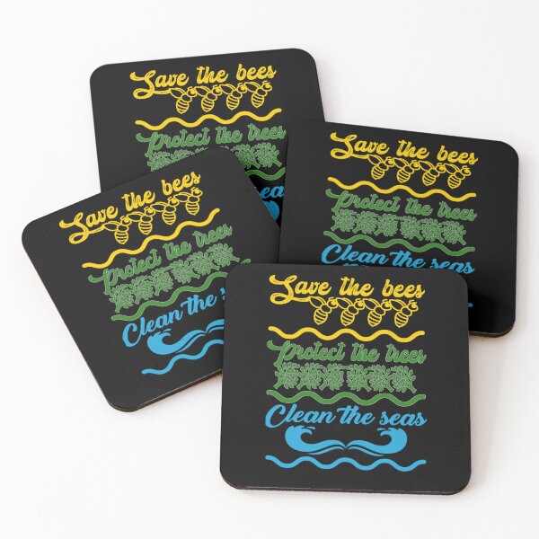 Item preview, Save the bees protect the trees clean the seas, colorful original,  designed and sold by Chakilogy.