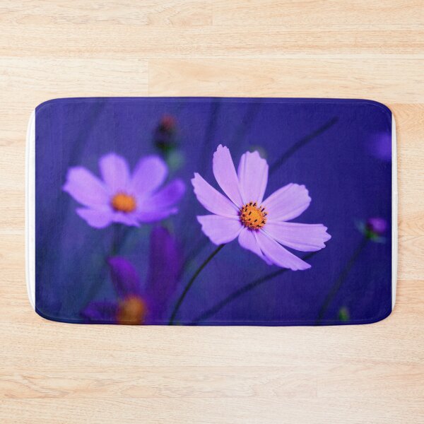 Item preview, Cosmos flowers on blue background designed and sold by olena2552.