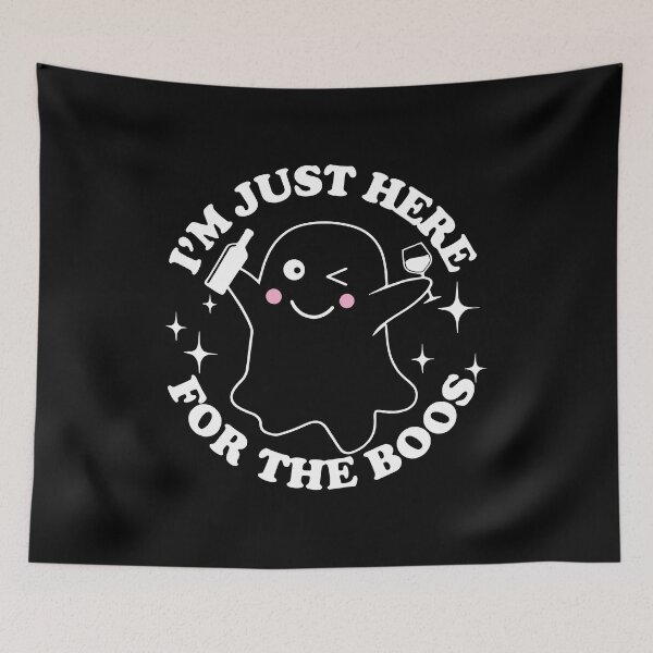 Item preview, I’m Just Here For The Boos Funny Halloween Beer Happy Ghost designed and sold by SpookySeasonTee.