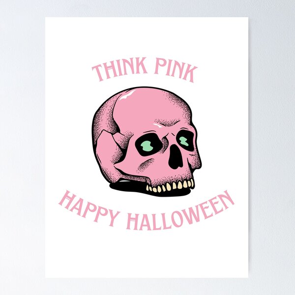 Item preview, Think Pink Happy Halloween Skull designed and sold by Thewelllife.