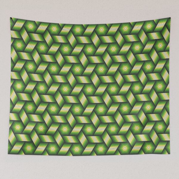 Item preview, Green Hexagon Stripes designed and sold by Girih.