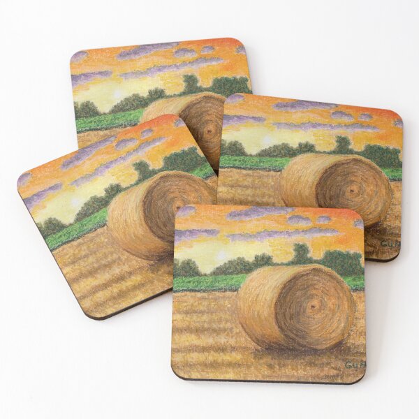 Item preview, Sunset Over the Hayfield designed and sold by KMGunn.