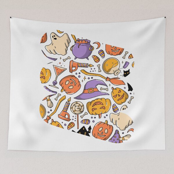 Item preview, Happy Halloween seamless pattern with doodles for backgrounds designed and sold by WBP Mart.