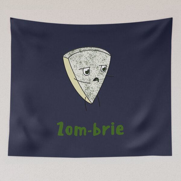 Aperçu de l'œuvre Spooky Zom-brie Halloween Cheese Pun créée et vendue par CheesyPetDesign.