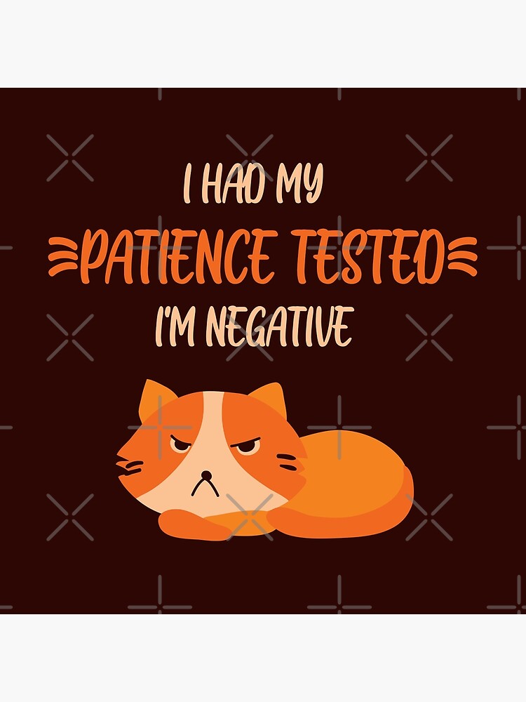 I Had My Patience Tested I'm Negative Cat Funny T-Shirt Cute Cat-Lover  Aesthetic