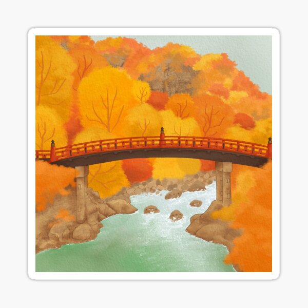 Nikko Shinkyō Bridge - Autumn in Japan Sticker