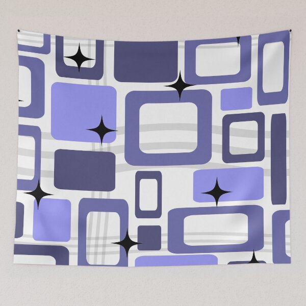 Item preview, Patrón vintage de cuadrados gráficos - azul, azul claro, gris, blanco designed and sold by Graphic-Color.