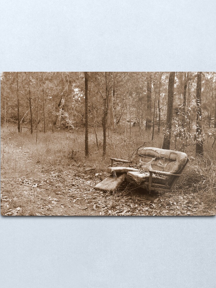 Alternate view of Waiting by the Track Metal Print