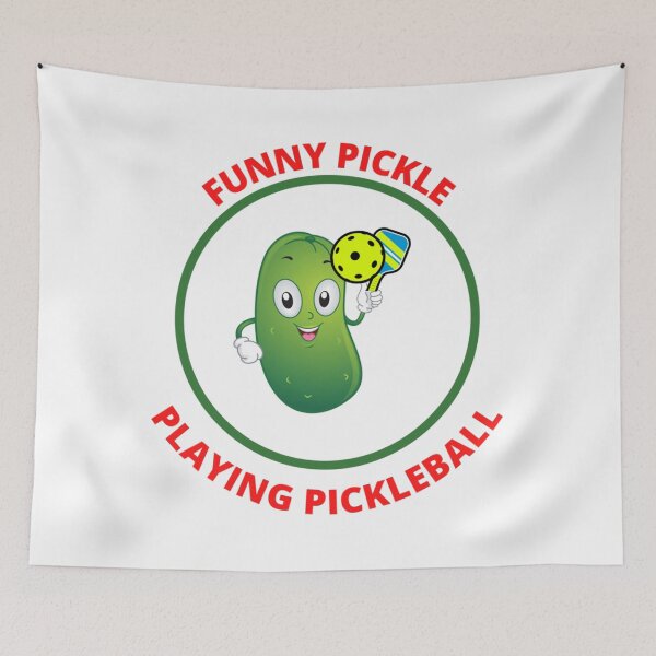 Item preview, funny pickle playing pickleball                      designed and sold by thecraftsylife.