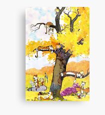 Calvin and Hobbes Mural Metal Print