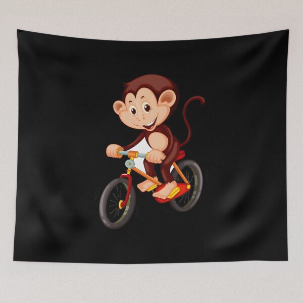 Item preview, Little monkey riding a bicycle  Classic  designed and sold by malhanasbih.